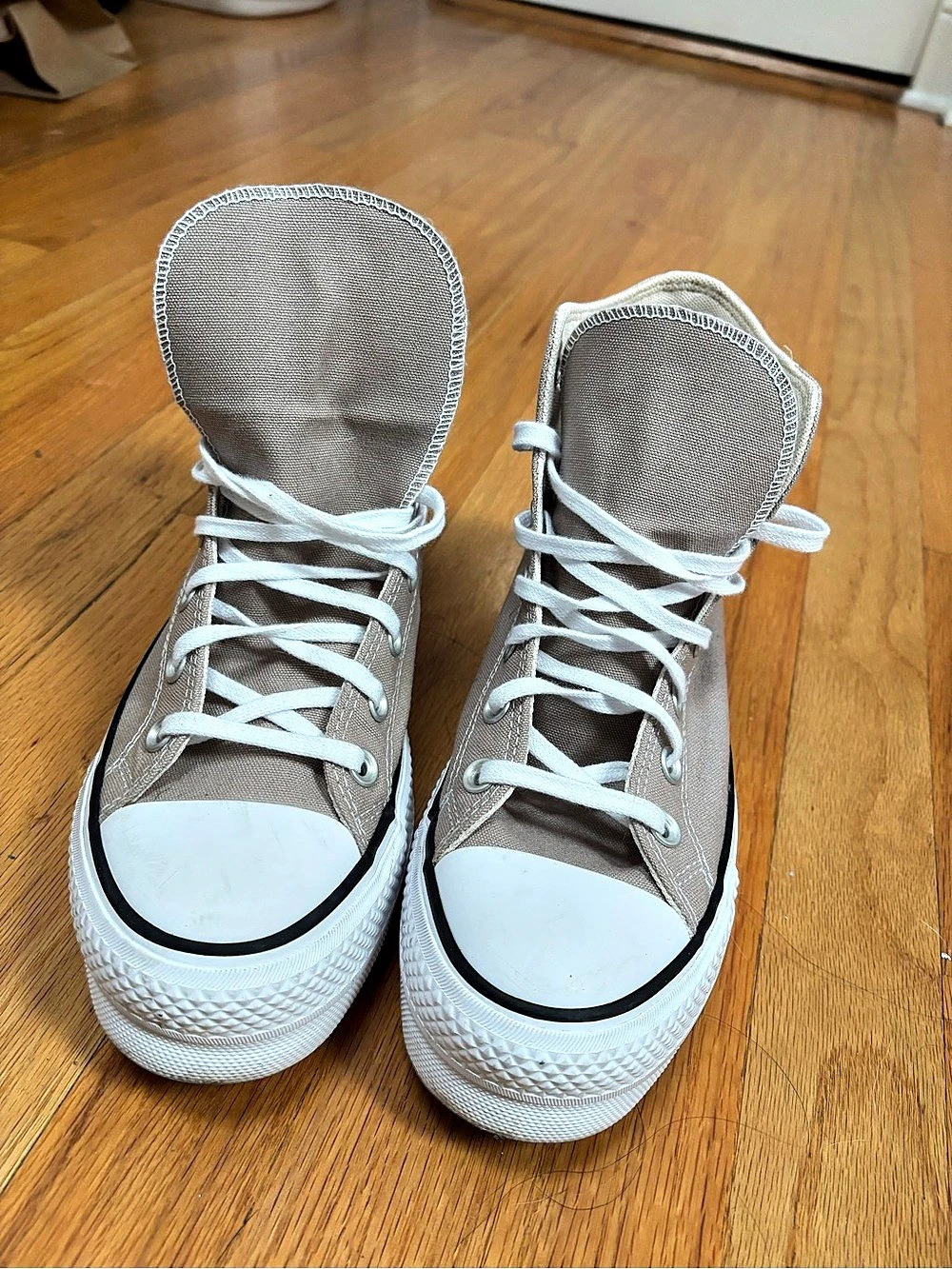Converse Chuck Taylor All Star Lift Platform High Sneakers Gray & White US 8